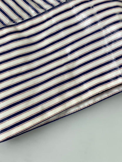 【中古品】【メンズ】 DOUBLET ダブレット 19SS 2D PACKAGED 3D CUTTING SHIRT 19SS16SH57 2019年春夏 ツーディパッケージ スリーディ カッティグシャツ トップス 140-250717-jt-15-min サイズ：L カラー：ホワイト/ストライプ 万代Net店