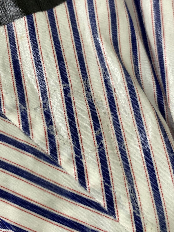 【中古品】【メンズ】 DOUBLET ダブレット 19SS 2D PACKAGED 3D CUTTING SHIRT 19SS16SH57 2019年春夏 ツーディパッケージ スリーディ カッティグシャツ トップス 140-250717-jt-15-min サイズ：L カラー：ホワイト/ストライプ 万代Net店