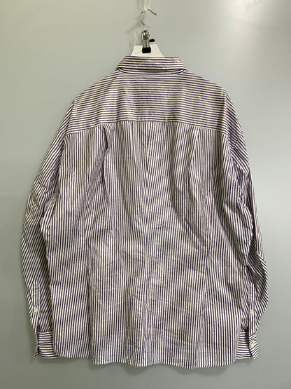 【中古品】【メンズ】 DOUBLET ダブレット 19SS 2D PACKAGED 3D CUTTING SHIRT 19SS16SH57 2019年春夏 ツーディパッケージ スリーディ カッティグシャツ トップス 140-250717-jt-15-min サイズ：L カラー：ホワイト/ストライプ 万代Net店