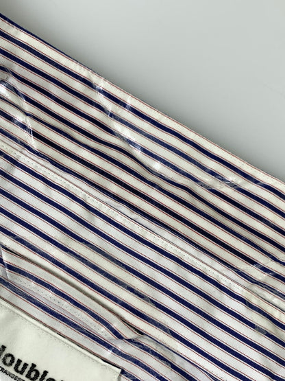 【中古品】【メンズ】 DOUBLET ダブレット 19SS 2D PACKAGED 3D CUTTING SHIRT 19SS16SH57 2019年春夏 ツーディパッケージ スリーディ カッティグシャツ トップス 140-250717-jt-15-min サイズ：L カラー：ホワイト/ストライプ 万代Net店