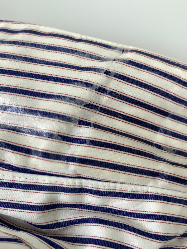 【中古品】【メンズ】 DOUBLET ダブレット 19SS 2D PACKAGED 3D CUTTING SHIRT 19SS16SH57 2019年春夏 ツーディパッケージ スリーディ カッティグシャツ トップス 140-250717-jt-15-min サイズ：L カラー：ホワイト/ストライプ 万代Net店