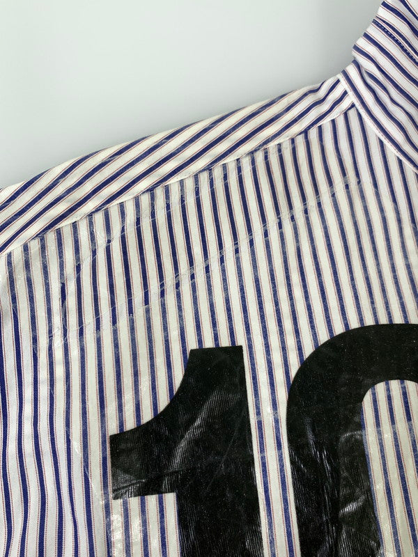 【中古品】【メンズ】 DOUBLET ダブレット 19SS 2D PACKAGED 3D CUTTING SHIRT 19SS16SH57 2019年春夏 ツーディパッケージ スリーディ カッティグシャツ トップス 140-250717-jt-15-min サイズ：L カラー：ホワイト/ストライプ 万代Net店