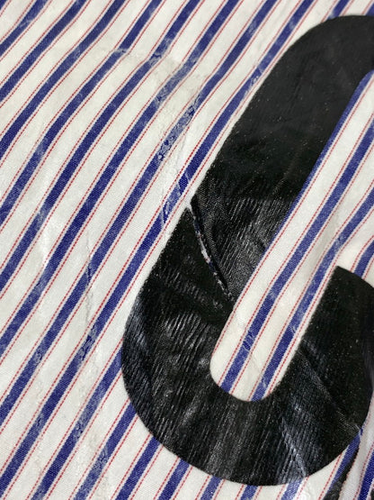 【中古品】【メンズ】 DOUBLET ダブレット 19SS 2D PACKAGED 3D CUTTING SHIRT 19SS16SH57 2019年春夏 ツーディパッケージ スリーディ カッティグシャツ トップス 140-250717-jt-15-min サイズ：L カラー：ホワイト/ストライプ 万代Net店