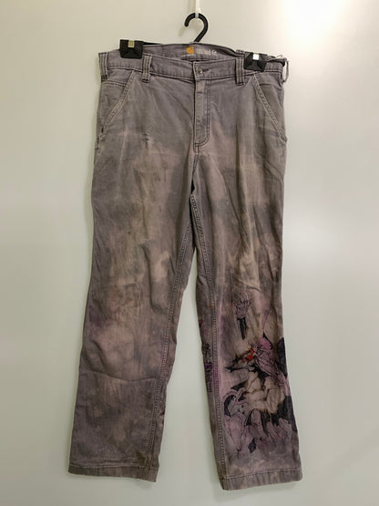 【現状渡し品】【メンズ】 Carhartt カーハート PAINT CUSTOM PANTS ペイント カスタム パンツ ボトムス 153-250718-jt-27-min サイズ：34 × 30 カラー：グレー系 万代Net店