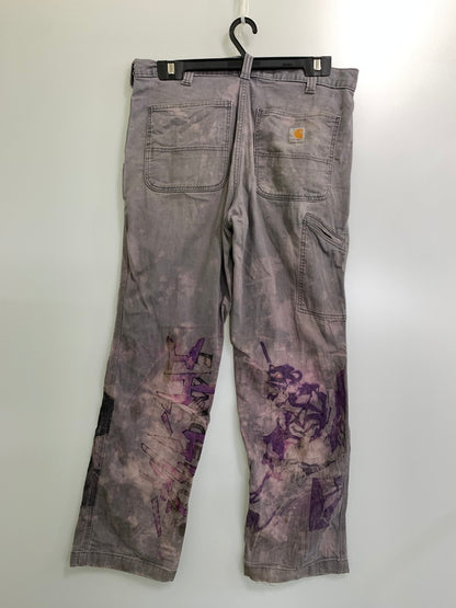 【現状渡し品】【メンズ】 Carhartt カーハート PAINT CUSTOM PANTS ペイント カスタム パンツ ボトムス 153-250718-jt-27-min サイズ：34 × 30 カラー：グレー系 万代Net店