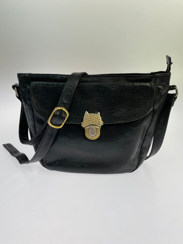 【中古品】【メンズ/レディース】 TSUMORI CHISATO ツモリチサト カリヤネコ レザーショルダーバッグ 鞄 カバン 188-250722-em-36-min カラー：ブラック 万代Net店