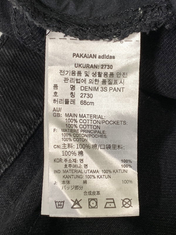 【中古品】【レディース】 adidas アディダス ORIGINALS DENIM 3 STRIPES PANT JD3109 オリジナル デニム 3ストライプ パンツ ボトムス 171-250718-jt-07-min カラー：ブラック 万代Net店