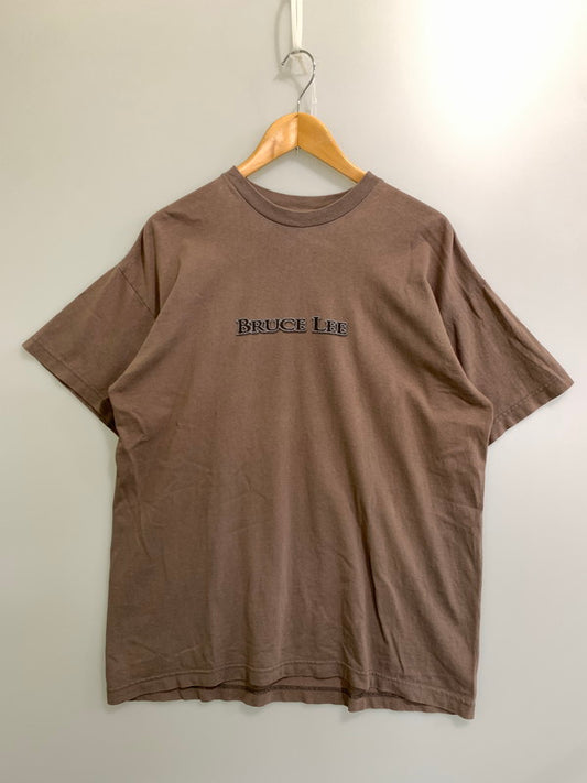 【中古品】【メンズ】 BLUCE LEE ブルース・リー 90S DRAGON EYES TEE 90年代 ドラゴンアイ Ｔシャツ トップス 146-250717-jt-05-min サイズ：L カラー：ブラウン 万代Net店
