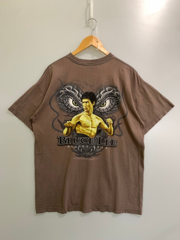 【中古品】【メンズ】 BLUCE LEE ブルース・リー 90S DRAGON EYES TEE 90年代 ドラゴンアイ Ｔシャツ トップス 146-250717-jt-05-min サイズ：L カラー：ブラウン 万代Net店