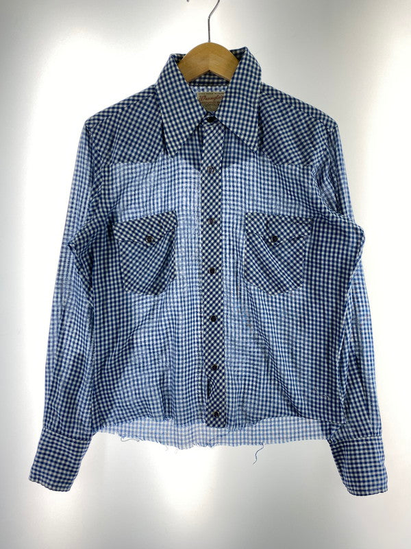 【現状渡し品】【メンズ】 Wrangler ラングラー 70'S ギンガムチェックシャツ トップス 146-250727-ks-17-min カラー：ブルー系 万代Net店