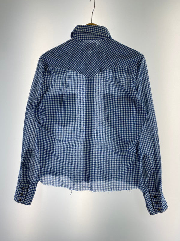 【現状渡し品】【メンズ】 Wrangler ラングラー 70'S ギンガムチェックシャツ トップス 146-250727-ks-17-min カラー：ブルー系 万代Net店