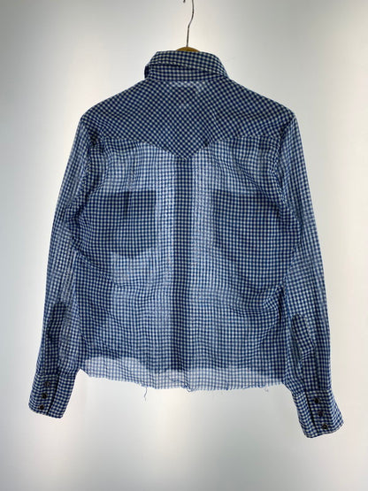 【現状渡し品】【メンズ】 Wrangler ラングラー 70'S ギンガムチェックシャツ トップス 146-250727-ks-17-min カラー：ブルー系 万代Net店