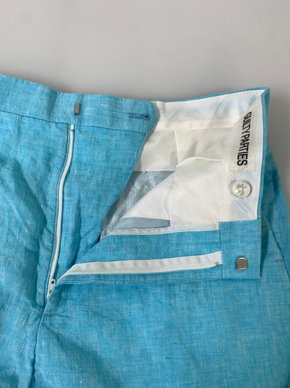 【中古品】【メンズ】 WACKO MARIA ワコマリア SPENCE BRYSON LINEN SHORTS スペンス ブライソン リネン ショートパンツ ボトムス 153-250718-jt-20-min サイズ：M カラー：ライトブルー 万代Net店