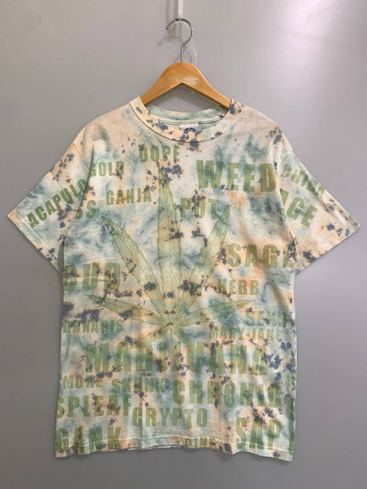 【中古品】【メンズ】 BYE-DYE MARIJUANA TEE マリファナ Ｔシャツ トップス 146-250717-jt-06-min サイズ：M カラー：タイダイ 万代Net店