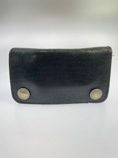 【中古品】【メンズ/レディース】 KELLY'S LEATHER ケリーズ レザー コンチョ付き二つ折財布 メンズ ウォレット 201-250723-em-05-min カラー：ブラック 万代Net店