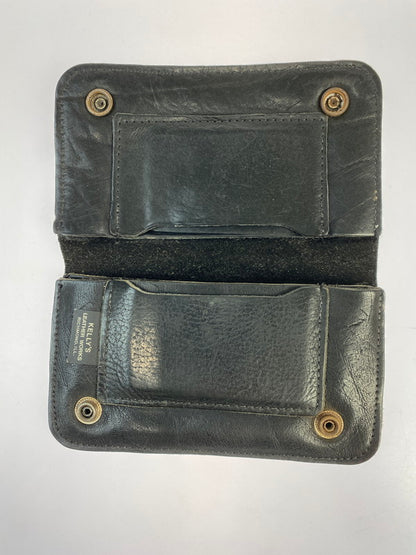 【中古品】【メンズ/レディース】 KELLY'S LEATHER ケリーズ レザー コンチョ付き二つ折財布 メンズ ウォレット 201-250723-em-05-min カラー：ブラック 万代Net店