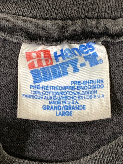 【中古品】【メンズ】 KELLY'S LEATHER ケリーズ レザー 90'S PRINT TEE 90年代 プリント Tシャツ トップス 146-250717-jt-04-min サイズ：L カラー：ブラック 万代Net店