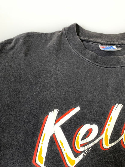 【中古品】【メンズ】 KELLY'S LEATHER ケリーズ レザー 90'S PRINT TEE 90年代 プリント Tシャツ トップス 146-250717-jt-04-min サイズ：L カラー：ブラック 万代Net店