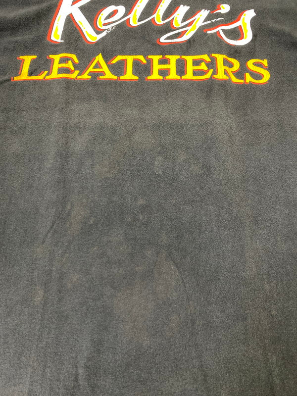 【中古品】【メンズ】 KELLY'S LEATHER ケリーズ レザー 90'S PRINT TEE 90年代 プリント Tシャツ トップス 146-250717-jt-04-min サイズ：L カラー：ブラック 万代Net店