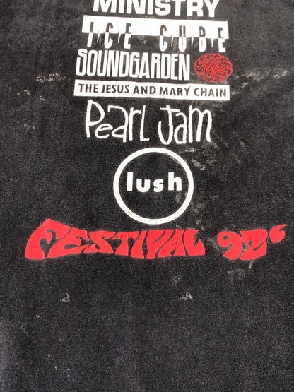 【中古品】【メンズ】 LOLLAPALOOZA ロラパルーザ c1992 PRINT TEE プリントＴシャツ トップス 146-250717-jt-03-min サイズ：L カラー：ブラック 万代Net店