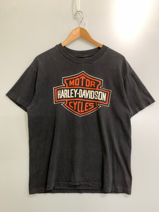 【中古品】【メンズ】 HARLEY DAVIDSON ハーレーダビッドソン c1995 NEWYORK CITY PRINT TEE ニューヨーク シティ プリント Ｔシャツ トップス 146-250717-jt-08-min サイズ：L カラー：ブラック 万代Net店