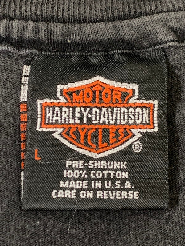 【中古品】【メンズ】 HARLEY DAVIDSON ハーレーダビッドソン c1995 NEWYORK CITY PRINT TEE ニューヨーク シティ プリント Ｔシャツ トップス 146-250717-jt-08-min サイズ：L カラー：ブラック 万代Net店