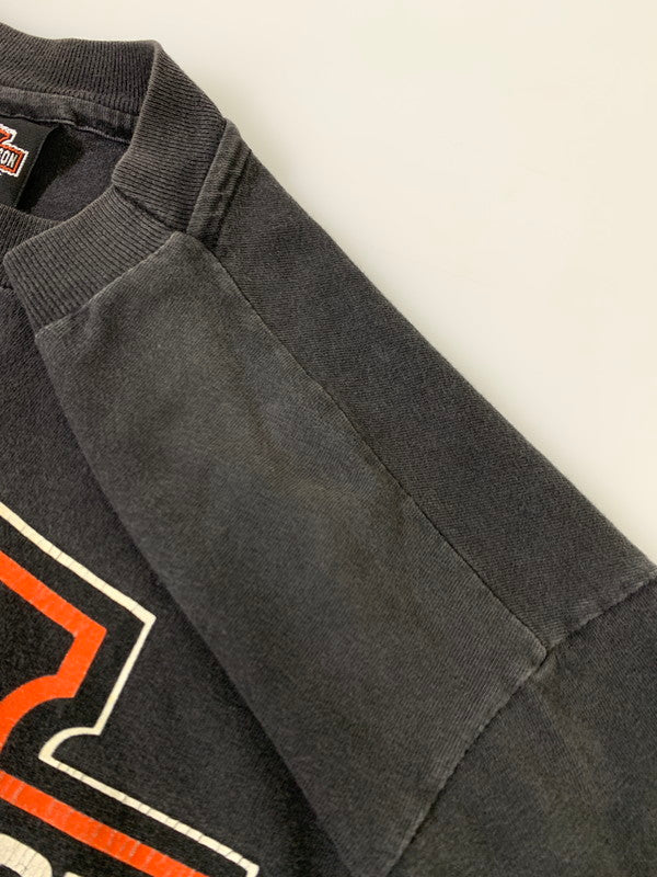 【中古品】【メンズ】 HARLEY DAVIDSON ハーレーダビッドソン c1995 NEWYORK CITY PRINT TEE ニューヨーク シティ プリント Ｔシャツ トップス 146-250717-jt-08-min サイズ：L カラー：ブラック 万代Net店
