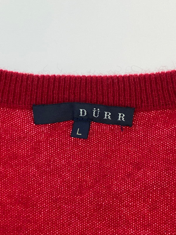 【中古品】【メンズ】 DURR デュル LS Vネック カシミヤニット トップス 146-250727-ks-11-min サイズ：L カラー：レッド 万代Net店