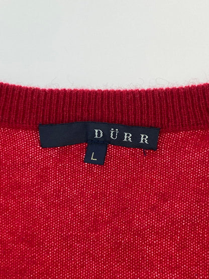 【中古品】【メンズ】 DURR デュル LS Vネック カシミヤニット トップス 146-250727-ks-11-min サイズ：L カラー：レッド 万代Net店