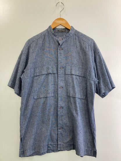 【中古品】【メンズ】 ISSEY MIYAKE MEN イッセイミヤケ メン LG12237 80S SS COTTON STRIPE SHIRT コットンストライプシャツ 140-250721-ks-10-min サイズ：M カラー：ブルー系 万代Net店