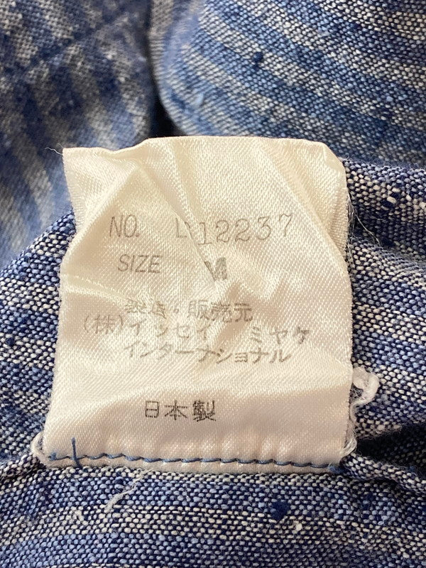 【中古品】【メンズ】 ISSEY MIYAKE MEN イッセイミヤケ メン LG12237 80S SS COTTON STRIPE SHIRT コットンストライプシャツ 140-250721-ks-10-min サイズ：M カラー：ブルー系 万代Net店