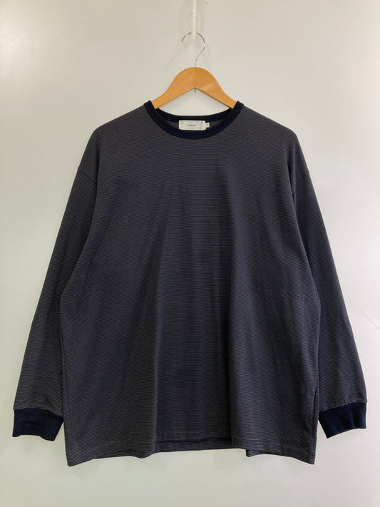 【中古品】【メンズ】 GRAPHPAPER グラフペーパー GU231-70322B 23SS NARROW BORDER L S TEE Ｔシャツ トップス 140-250721-ks-08-min サイズ：1 カラー：ネイビー 万代Net店