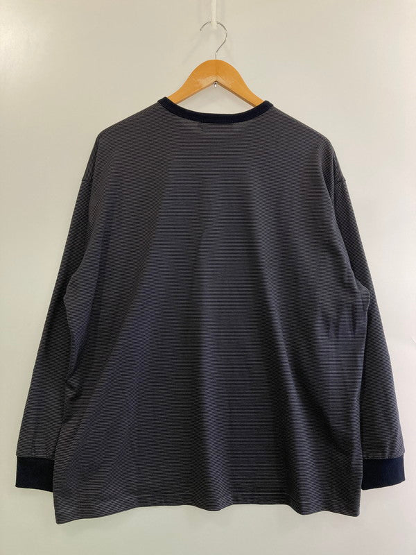 【中古品】【メンズ】 GRAPHPAPER グラフペーパー GU231-70322B 23SS NARROW BORDER L S TEE Ｔシャツ トップス 140-250721-ks-08-min サイズ：1 カラー：ネイビー 万代Net店