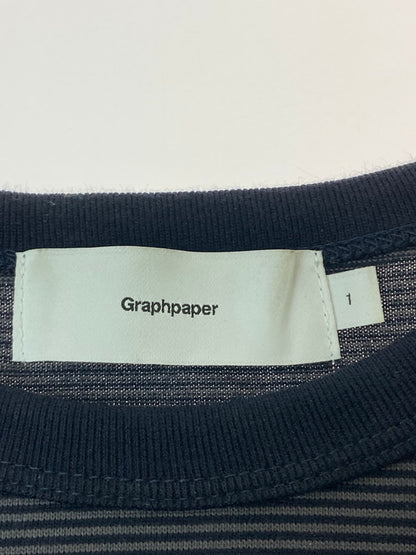 【中古品】【メンズ】 GRAPHPAPER グラフペーパー GU231-70322B 23SS NARROW BORDER L S TEE Ｔシャツ トップス 140-250721-ks-08-min サイズ：1 カラー：ネイビー 万代Net店