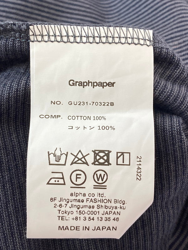 【中古品】【メンズ】 GRAPHPAPER グラフペーパー GU231-70322B 23SS NARROW BORDER L S TEE Ｔシャツ トップス 140-250721-ks-08-min サイズ：1 カラー：ネイビー 万代Net店
