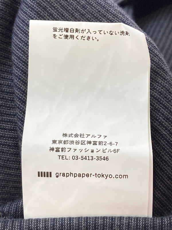 【中古品】【メンズ】 GRAPHPAPER グラフペーパー GU231-70322B 23SS NARROW BORDER L S TEE Ｔシャツ トップス 140-250721-ks-08-min サイズ：1 カラー：ネイビー 万代Net店