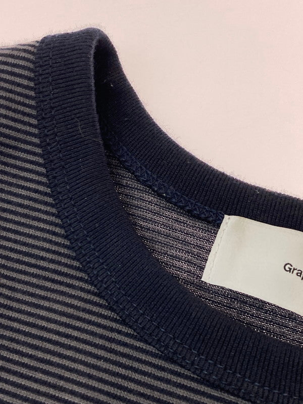 【中古品】【メンズ】 GRAPHPAPER グラフペーパー GU231-70322B 23SS NARROW BORDER L S TEE Ｔシャツ トップス 140-250721-ks-08-min サイズ：1 カラー：ネイビー 万代Net店