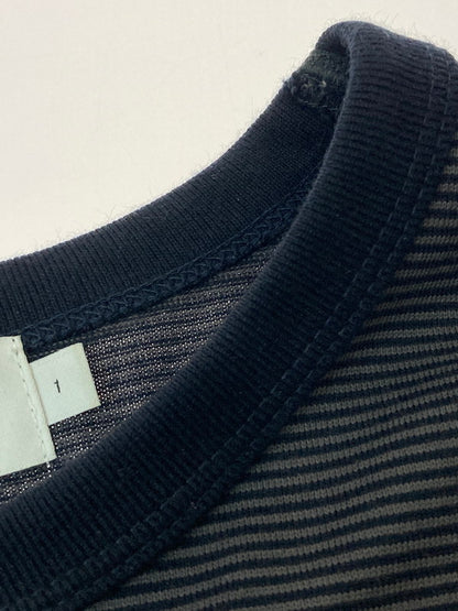 【中古品】【メンズ】 GRAPHPAPER グラフペーパー GU231-70322B 23SS NARROW BORDER L S TEE Ｔシャツ トップス 140-250721-ks-08-min サイズ：1 カラー：ネイビー 万代Net店