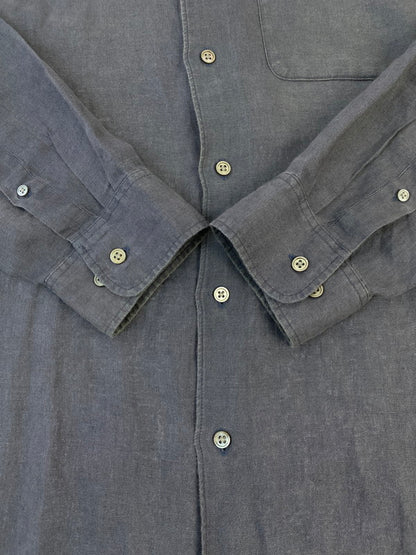 【中古品】【メンズ】 Banana Republic バナナリパブリック 90S IRISH LINEN SHIRT シャツ トップス 146-250727-ks-18-min サイズ：L カラー：グレー 万代Net店