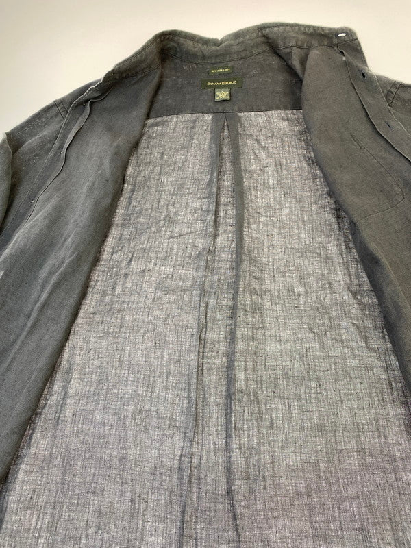 【中古品】【メンズ】 Banana Republic バナナリパブリック 90S IRISH LINEN SHIRT シャツ トップス 146-250727-ks-18-min サイズ：L カラー：グレー 万代Net店
