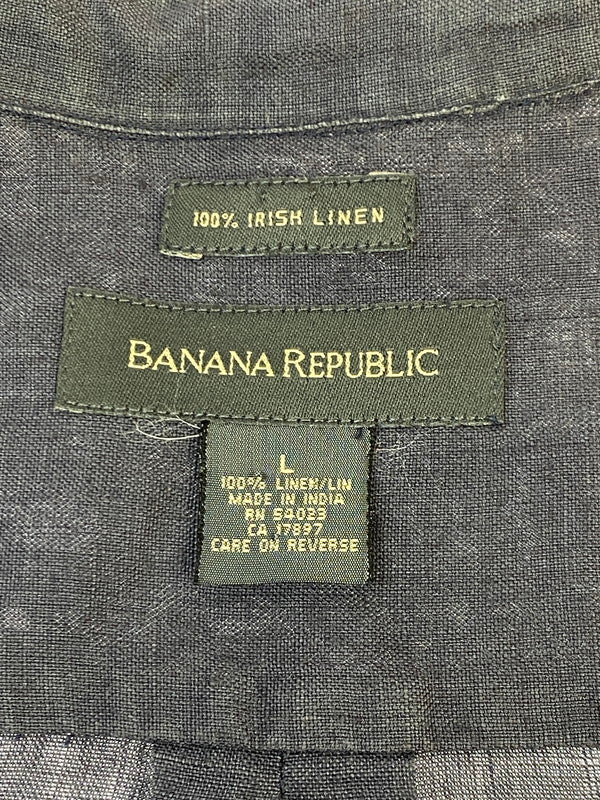【中古品】【メンズ】 Banana Republic バナナリパブリック 90S IRISH LINEN SHIRT シャツ トップス 146-250727-ks-18-min サイズ：L カラー：グレー 万代Net店
