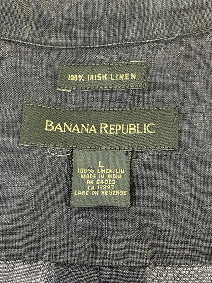 【中古品】【メンズ】 Banana Republic バナナリパブリック 90S IRISH LINEN SHIRT シャツ トップス 146-250727-ks-18-min サイズ：L カラー：グレー 万代Net店