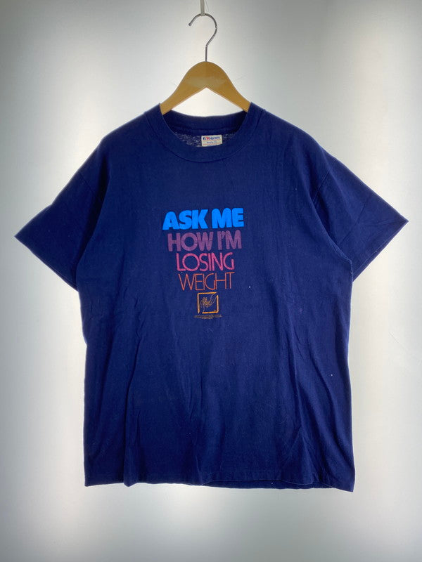 【中古品】【メンズ】 HANES ヘインズ 80S ASK ME HOW I'M LOSING WEIGHT TEE ショートスリーブ 146-250726-AS-23-min サイズ：XL カラー：ネイビー 万代Net店