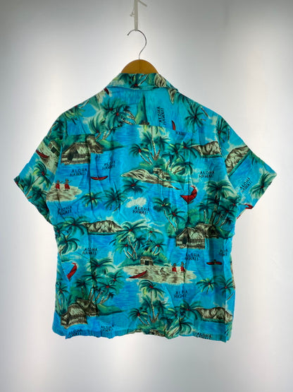 【中古品】【メンズ】 ISLAND FASHIONS アイランドファッション 60S RAYON SS ALOHASHIRT アロハシャツ ショートスリーブ 146-250726-AS-19-min サイズ：M カラー：ブルー 万代Net店