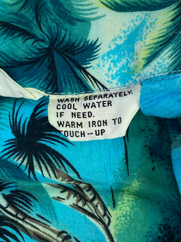 【中古品】【メンズ】 ISLAND FASHIONS アイランドファッション 60S RAYON SS ALOHASHIRT アロハシャツ ショートスリーブ 146-250726-AS-19-min サイズ：M カラー：ブルー 万代Net店