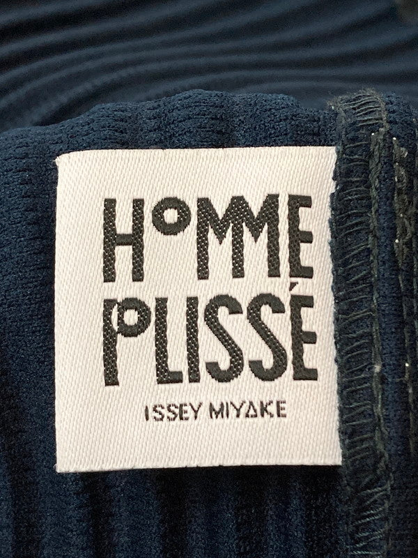 【中古品】【メンズ】 HOMME PLISSE ISSEY MIYAKE オム プリッセ イッセイミヤケ HP11JK111 21SS PLEATS LS TEE プリーツ Ｔシャツ トップス 140-250721-ks-12-min サイズ：3 カラー：ネイビー 万代Net店