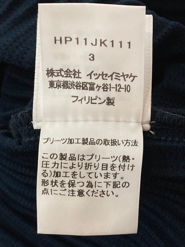 【中古品】【メンズ】 HOMME PLISSE ISSEY MIYAKE オム プリッセ イッセイミヤケ HP11JK111 21SS PLEATS LS TEE プリーツ Ｔシャツ トップス 140-250721-ks-12-min サイズ：3 カラー：ネイビー 万代Net店