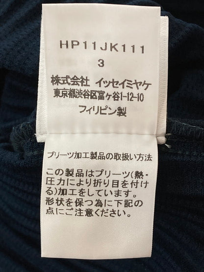 【中古品】【メンズ】 HOMME PLISSE ISSEY MIYAKE オム プリッセ イッセイミヤケ HP11JK111 21SS PLEATS LS TEE プリーツ Ｔシャツ トップス 140-250721-ks-12-min サイズ：3 カラー：ネイビー 万代Net店