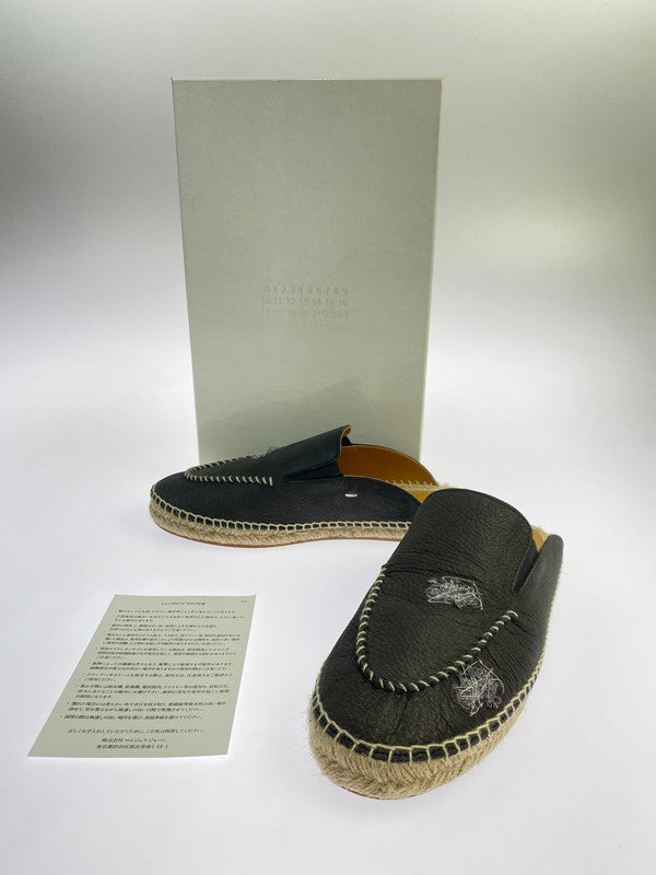 【中古品】【メンズ】 MAISON MARGIELA メゾン マルジェラ S57WX0082 エスパドリーユ レザー サンダル 164-250719-ks-04-min サイズ：43 カラー：ブラック 万代Net店