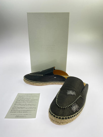 【中古品】【メンズ】 MAISON MARGIELA メゾン マルジェラ S57WX0082 エスパドリーユ レザー サンダル 164-250719-ks-04-min サイズ：43 カラー：ブラック 万代Net店